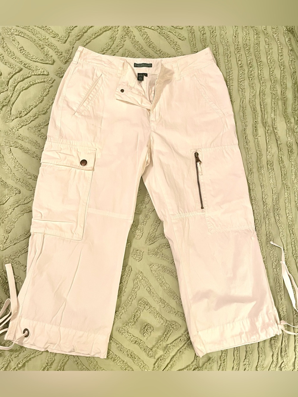 Ralph Lauren White Jeans Company White Paratrooper Cargo Capris